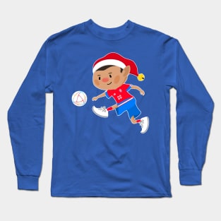 Costa Rica football Christmas elf. Football World Cup soccer T-Shirt Long Sleeve T-Shirt